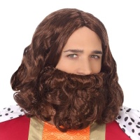 Peluca con barba y bigote de Rey Mago