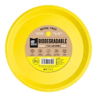 Platos de 17 cm de cartón de colores - 12 unidades