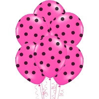 Globos de látex con puntos negros de 30 cm - PartyDeco - 50 unidades