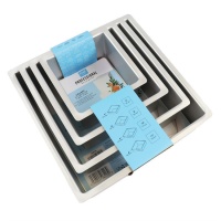 Moldes cuadrados de 30,5 cm, 25,4 cm, 20,3 cm y 15,2 cm x altura 10,2 cm - PME - 4 unidades