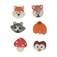 Figuras de azúcar de Animales del bosque - Funcakes - 8 uindades