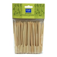 Brochetas de 12 cm de Bambú asa plana - 100 unidades