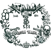 Tatuaje temporal facial de matón