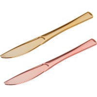 Cuchillos de 20 cm de plástico metalizadas - 6 unidades