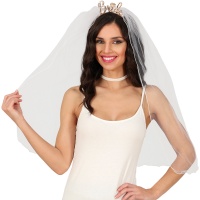 Diadema de novia con velo Bride