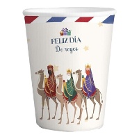Vasos de 266 ml de Reyes Magos blanco - 6 unidades