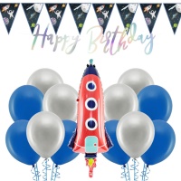 Pack de decoración para fiesta del espacio - 23 piezas