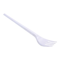 Tenedores de 17 cm de plástico blanco - 20 unidades