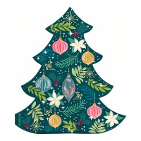 Servilletas de 16,5 cm de árbol de Navidad - 20 unidades