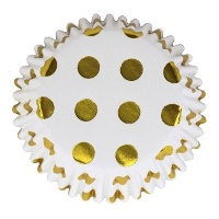 Cápsulas para cupcakes blancas con topos metalizados - PME - 30 unidades