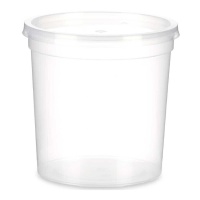 Tupper de 1 L de plástico redondo alto