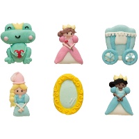 Figuras de azúcar de princesas de cuento - 6 unidades