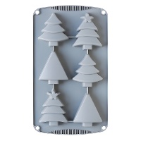 Molde de silicona de árboles de Navidad surtidos 30 x 17 cm - Decora - 6 cavidades