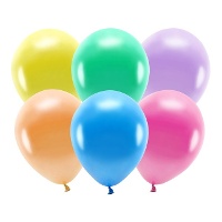 Globos de látex de 23 cm metalizados Rainbow - PartyDeco - 100 unidades