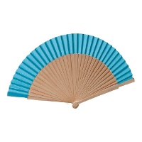 Abanico de madera con borde de color de 23 cm - 1 unidad