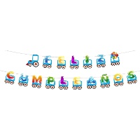 Guirnalda de Feliz Cumpleaños de trenecitos de 4,00 m