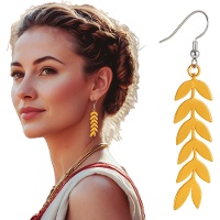Pendientes de laurel dorados