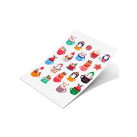 Pegatinas de Navidad de tazas navideñas de goma eva