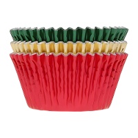 Cápsulas para cupcakes de 5 cm metalizado navideño - House of Marie - 36 unidades