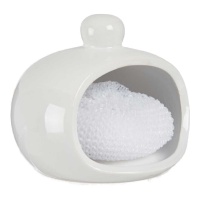 Porta estropajos blanco con estropajo - Vessia