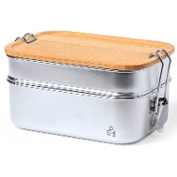 Tupper de 0,6 y 0,34 L de acero inoxidable 2 compartimentos
