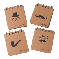 Libreta de Men Style kraft - 4 unidades