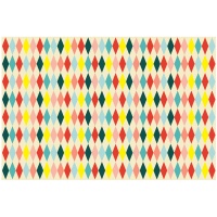 Mantel de rombos de colores de 1,80 x 1,20 m