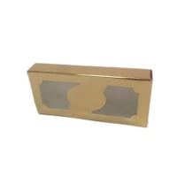 Caja para turrón dorada con ventana de 18,5 x 8,5 x 2,5 cm