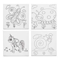Lienzo coloreable de 25 x 25 cm Animales - 1 unidad