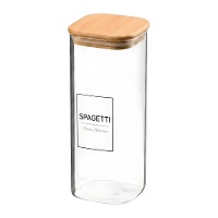 Tarro de 2,1 L de borosilicato con tapa de bambú Spagetti