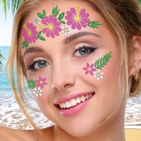 Joyas adhesivas faciales de flores