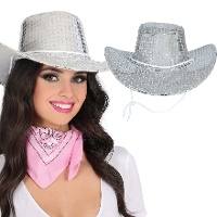 Sombrero de vaquero plateado