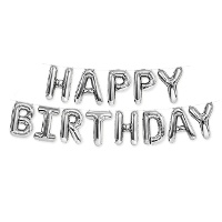 Globo letras Happy Birthday metalizadas de 35 cm - PartyDeco