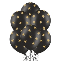 Globos de látex con estrellas doradas de 30 cm - PartyDeco - 50 unidades