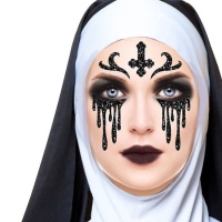 Joyas adhesivas faciales monja purpurina