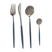 Cubertería vintage plata y gris - 8 unidades