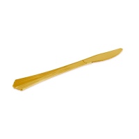 Cuchillos de 19 cm de plástico dorado - 6 unidades