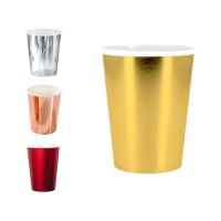 Vasos de 300 ml de cartón biodegradable de colores - 6 unidades