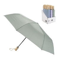 Paragüas de 57 x 90 cm antiviento con mango de madera - 1 unidad