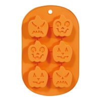 Molde de calabazas terroríficas de 27 x 17 cm - 6 cavidades