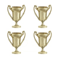 Copas de champions mini doradas - 4 unidades