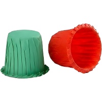 Cápsulas para cupcakes de 3,5 cm rizadas rojas y verdes - Decora - 35 unidades