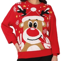 Jersey de Navidad de reno para mujer