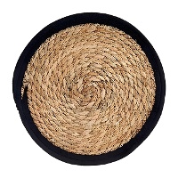 Mantel individual de 30 cm de fibra natural con borde - 1 unidad