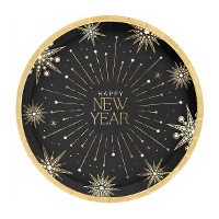 Plato de Happy New Year de 23 cm - 6 unidades