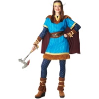 Disfraz de vikingo azul para mujer