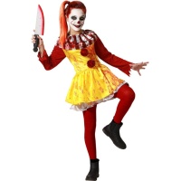 Disfraz de payaso asesino ensangrentado para niña