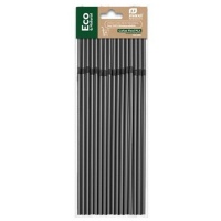 Pajitas de 21 cm de plástico biodegradable negras flexibles - Honest Green - 50 unidades