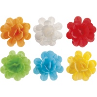 Obleas de rosas de colores surtidos de 7 cm - 6 unidades