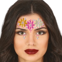 Joyas adhesivas faciales de tres flores
